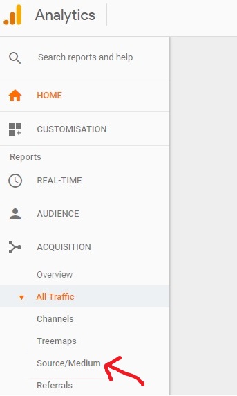 how to create campaign traffic report in GA step 1